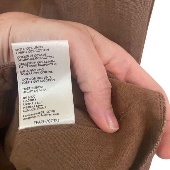Free People 100% Linen Shell Button Vest – Festivalcore Tan – Size 2 - Picture 3 of 6